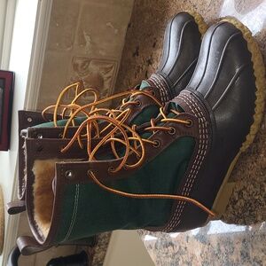 Men's Bean Boots, 10" Shearling-Lined Size 7 M. LL Bean